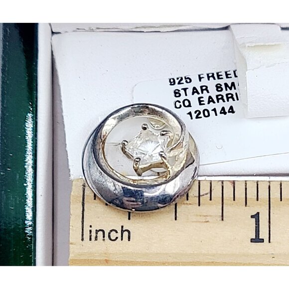 Waterford Sterling Silver Star Stud Earrings With Cubic Zirconia In Gift Box - Picture 8 of 13